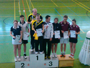Siegerehrung bei den Bayerischen Meisterschaften im Badminton